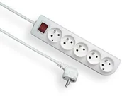 Przedłużacze i rozgałęźniki - Elgotech Przedłużacz 5 gniazdowy z uziemieniem i wyłącznikiem 3x1 10m Biały PSN-510W - miniaturka - grafika 1