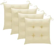 Poduszki na krzesła - vidaXL vidaXL Poduszki na krzesła, 4 szt., kremowe, 40x40x7 cm, tkanina - miniaturka - grafika 1