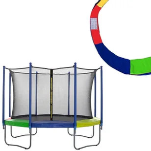 Springos Siatka do trampoliny wewnętrzna z osłoną na sprężyny 305 cm 10 FT 6 słupków multikolor TSN-10FT 6N INS 305+305 CM MULTI - Akcesoria do trampolin - miniaturka - grafika 2