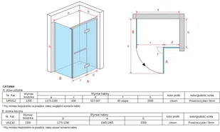 Atrium Catania 120x130 UP0312+US130 - Kabiny prysznicowe - miniaturka - grafika 8