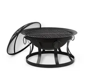 Paleniska ogrodowe - Blumfeldt Blumfeldt Pentos Misa paleniskowa 2 w 1  73 cm łapacz iskier  60 cm grill żeliwo, czarny GQ15-Pentos - miniaturka - grafika 1