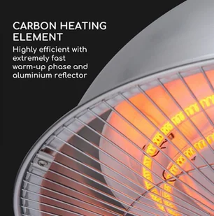 Blumfeldt Blumfeldt Heatbell Grzejnik promiennikowy 2000 W karbonowy element grzejny aluminium kolor srebrny HTR2-Heatbell - Ogrzewanie przenośne - miniaturka - grafika 4