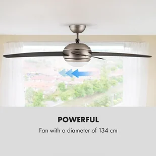 Klarstein Bolero wentylator sufitowy 134 cm oświetlenie 55W łopatki pilot VTS6-BoleroWalnuss - Wentylatory sufitowe - miniaturka - grafika 5