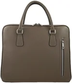 Torby na laptopy - Barberini's Skórzana torba na laptopa Casual - Beżowa ciemna 899-9 - miniaturka - grafika 1