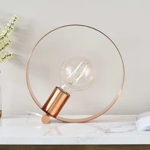 Endon Stołowa LAMPA stojąca HOOP 90455 Endon biurkowa LAMPKA okrągła metalowy pierścień ring miedziany 90455 - Lampy stojące - miniaturka - grafika 4