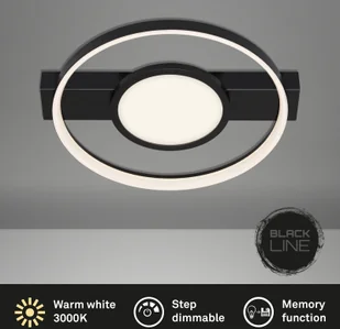 Briloner Lampa sufitowa LED 3026, okrągła, czarna, 2-pkt. - Lampy sufitowe - miniaturka - grafika 5