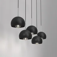 Lampy sufitowe - Euluna Lampa wisząca Cool, 5-punktowa długa, czarna - miniaturka - grafika 1