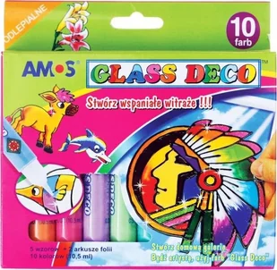 Amos Farby witrażowe 10 kolorów KW TRADE - Przybory szkolne - miniaturka - grafika 3