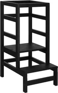 Pozostałe akcesoria kuchenne - Kitchen helper, pomocnik kuchenny 4-poziomowy podest dla dzieci 90 cm czarny - miniaturka - grafika 1