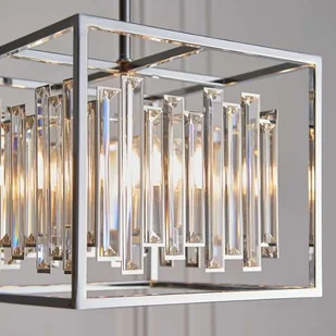 Endon Wisząca LAMPA glamour ACADIA 81930 Endon kwadratowa OPRAWA metalowa klatka ZWIS z kryształkami chrom przezroczysta 81930 - Lampy sufitowe - miniaturka - grafika 4