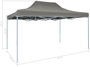 vidaXL Profesjonalny, składany namiot imprezowy, 3x4 m, antracytowy - Pawilony ogrodowe - miniaturka - grafika 19