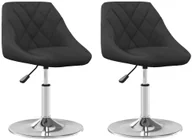 Krzesła - vidaXL Obrotowe krzesła stołowe, 2 szt., czarne, aksamitne - miniaturka - grafika 1