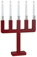 Świeczniki - Świecznik świąteczny 5 lampek czerwony 53 x 35 cm - miniaturka - grafika 1