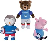 Maskotki i pluszaki - Jemini Peppa Pig T'CHOUPI I I Mały Brązowy Niedźwiedź FOOTBALLEURS Zestaw 3 zabawek +/-18 cm, 024092, Wielokolorowy 024092 - miniaturka - grafika 1