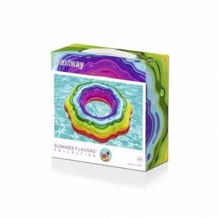 Bestway 36163 KOŁO DO PŁYWANIA TĘCZOWA WSTĄŻKA 115cm - Materace dmuchane i koła do pływania - miniaturka - grafika 2
