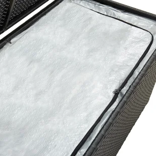 vidaXL Skrzynia ogrodowa z polirattanu, 150 x 50 x 50 cm, czarna vidaXL - Pozostałe meble ogrodowe - miniaturka - grafika 7