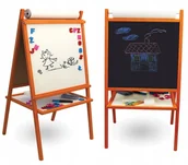 Tablice dla dzieci - 3ToysM Duża tablica magnetyczna kredowa 5w1 papier MOP MOP - miniaturka - grafika 1