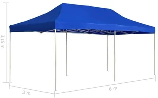 vidaXL Profesjonalny, składany namiot imprezowy, 6 x 3 m, aluminiowy - Altany ogrodowe - miniaturka - grafika 11