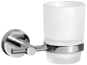 Akcesoria łazienkowe - Bisk Kubek łazienkowy FOR YOU znal + szkło matowe chrom - miniaturka - grafika 1