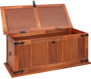 vidaXL Skrzynia, 90 x 45 x 40 cm, lite drewno akacjowe - Inne meble do salonu - miniaturka - grafika 6