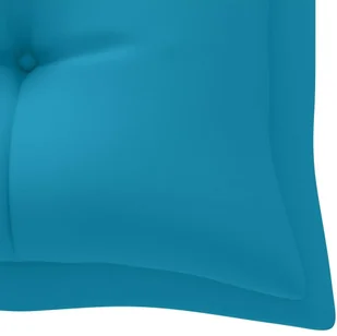 vidaXL Ławka ogrodowa z niebieską poduszką, 175 cm, lite drewno tekowe 3062803 - Ławki ogrodowe - miniaturka - grafika 9