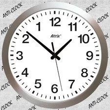 Atrix Duży aluminiowy zegar chodzący do tyłu /40cm CAL1602W - Zegary - miniaturka - grafika 2