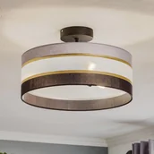 Lampy sufitowe - Euluna Lampa sufitowa Helen tekstylna szaro-czarno-złota - miniaturka - grafika 1