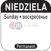 Akcesoria gastronomiczne - Hendi Nowość Naklejki Food Safety na każdy dzień tygodnia wielorazowe niedziela 850138 850138 - miniaturka - grafika 1
