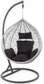 Fotele - Halmar EGGY fotel ogrodowy popielaty / czarny V-CH-EGGY-FOT - miniaturka - grafika 1