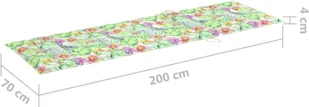 vidaXL Poduszka na leżak, wzór liści, 200x70x4 cm, tkanina 314230 - Poduszki ogrodowe - miniaturka - grafika 6