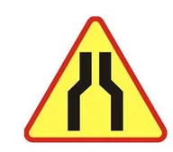 Wyposażenie miejsc publicznych - Znak ostrzegawczy A-12A zwężenie jezdni - dwustronne - miniaturka - grafika 1