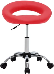 Fotel biurowy, krzesło biurowe vidaXL Krzesło robocze na kółkach, czerwone, sztuczna skóra - Fotele i krzesła biurowe - miniaturka - grafika 2