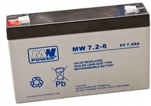 MW Power Akumulator AGM MWP MWS 7,2-6 (6V 7,2Ah) - Baterie do zasilaczy awaryjnych UPS - miniaturka - grafika 2