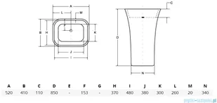 Besco Assos B&W 40x50x85 UMD-A-WOBW - Umywalki - miniaturka - grafika 2