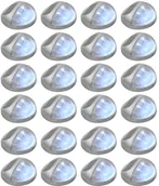 Lampy ogrodowe - vidaXL Solarne lampy ścienne LED do ogrodu, 24 szt., okrągłe, srebrne - miniaturka - grafika 1