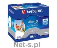 Nośniki danych - Verbatim BluRay BD-R [ jewel case 10 | 25GB | 6x | PRINTABLE SURFACE HARD COAT ] (V43713) - miniaturka - grafika 1
