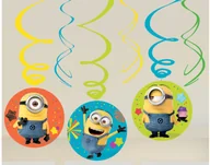 Urodziny dziecka - AMSCAN Dekoracja wisząca świderki Minionki - 45 cm - 6 szt. 9907319 - miniaturka - grafika 1