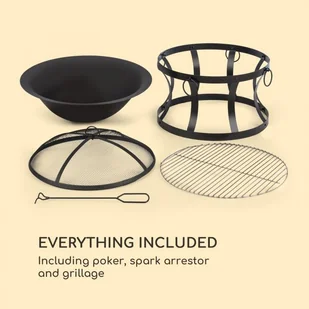 Blumfeldt Blumfeldt Pentos Misa paleniskowa 2 w 1  73 cm łapacz iskier  60 cm grill żeliwo, czarny GQ15-Pentos - Paleniska ogrodowe - miniaturka - grafika 8