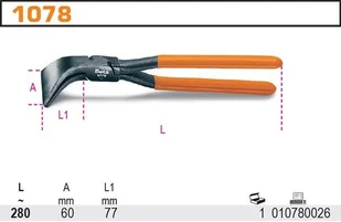 Beta SZCZYPCE BLACHARSKIE WYGIĘTE 260MM 1078 - Kombinerki i obcęgi - miniaturka - grafika 2