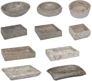 vidaXL Lumarko Umywalka, szara, 40x12 cm, marmurowa 149157 - Umywalki - miniaturka - grafika 7