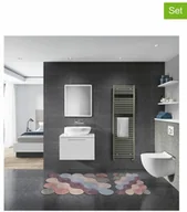 Dywaniki łazienkowe - Colorful Cotton Colorful Cotton Dywaniki łazienkowe (2 szt.) w kolorze szaro-jasnoróżowo-błękitnym - miniaturka - grafika 1