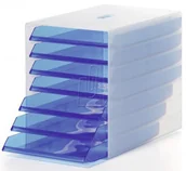 Pudła i kartony archiwizacyjne - Durable Pojemnik z 7 szufladami Idealbox przezroczysty niebieski 1712000540 - miniaturka - grafika 1