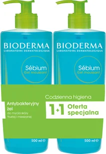 Bioderma NAOS POLAND SP. Z O.O. Sebium Moussant Gel żel do mycia 2 x 500ml - Żele do mycia twarzy - miniaturka - grafika 2