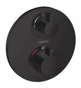 Baterie podtynkowe - Hansgrohe Ecostat S Bateria prysznicowa termostatyczna podtynkowa czarny mat 15758670 - miniaturka - grafika 1