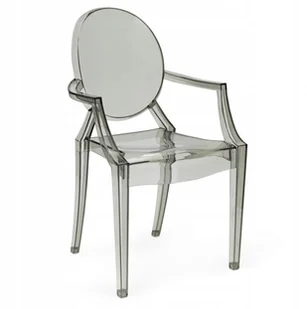 King Home Krzesło 54x55x94cm Louis dymione czarne 124-APC.DYMIONY - Krzesła - miniaturka - grafika 4