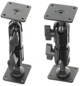 Uchwyty samochodowe do telefonów - Brodit Aluminiowe podwójne ramię montażowe 132 mm o dużej wytrzymałości z regulacją 360° oraz kwadratową podstawą + EKSPRESOWA 202016 - miniaturka - grafika 1