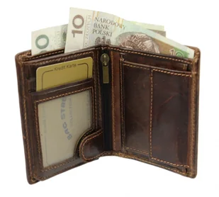 Wild Portfel Męski Skórzany Skóra Licowa Mały Pionowy Bez Zapięcia 5505 - Portfele - miniaturka - grafika 4