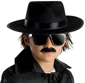 Czapki dla dzieci - Dress Up America Dress Up America 699 dziecięca czapka agenta szpiegowskiego 699-Blck-kids - miniaturka - grafika 1