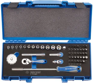 KING TONY Zestaw nasadek 2553MRV, 1/4", 6-kątne, 4-14 mm, HEX, TORX, PH, PZ - Zestawy narzędziowe - miniaturka - grafika 4