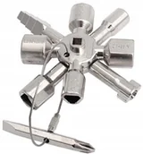 Klucze i nasadki - Klucz Do Szafek Skrzynek Szaf Technicznych 10w1 - miniaturka - grafika 1